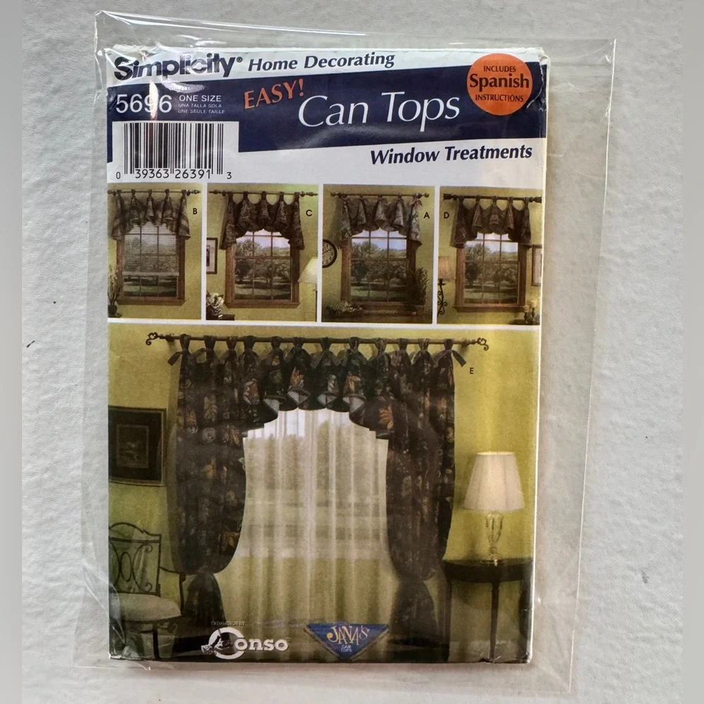 Simplicity 5696 Can Tops Window Treatments Uncut Sewing Pattern